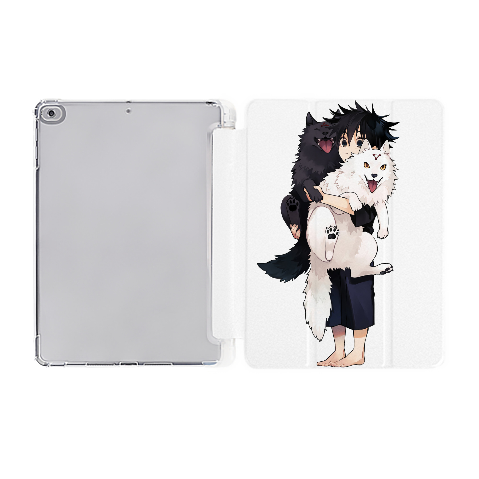 （画像用） 呪術廻戦 Jujutsu Kaisen IPad ケース ペン収納付き 三つ折りスタンド PUレザー×シリコン 対応機種9.5/10.5/10.9インチ